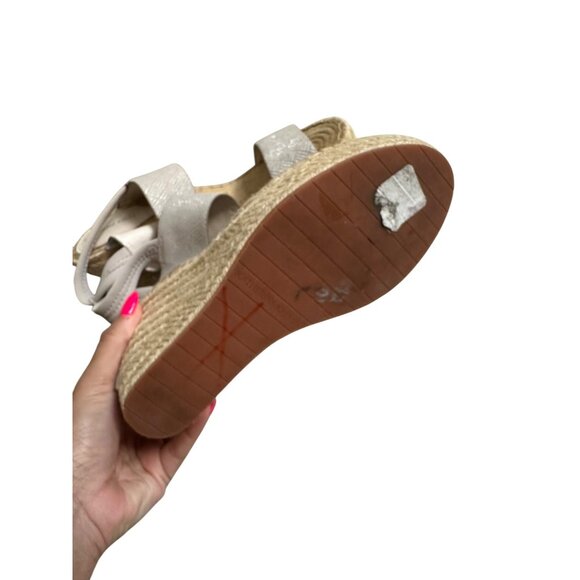KATHERINE KELLY Gray Espadrille Wedges Size 8.5 - Picture 4 of 11